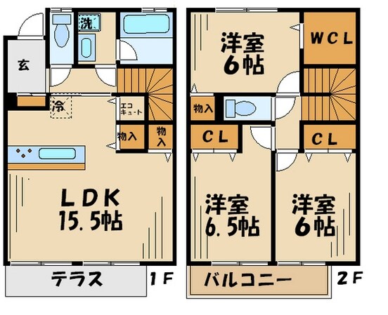 コモレビ大蔵 J棟の物件間取画像